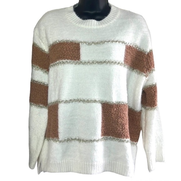 Compañía Fantástica Sweaters - Vintage🧚‍♀️Compañía Fantástica Colorblock Glitter Strip Sweater Size S